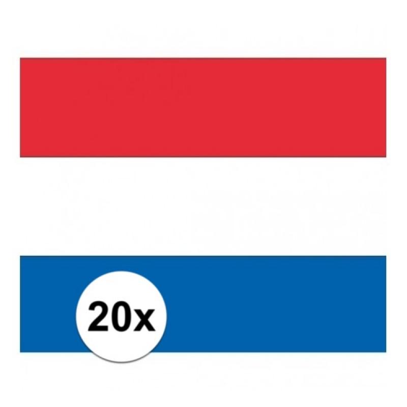 Shoppartners 20x Stickers van de Nederlandse vlag Landen versiering en vlaggen
