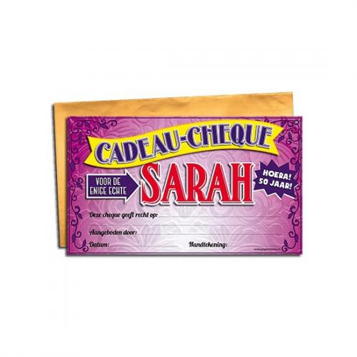 Voor de Sarah gift cheque Geen goedkoop online kopen
